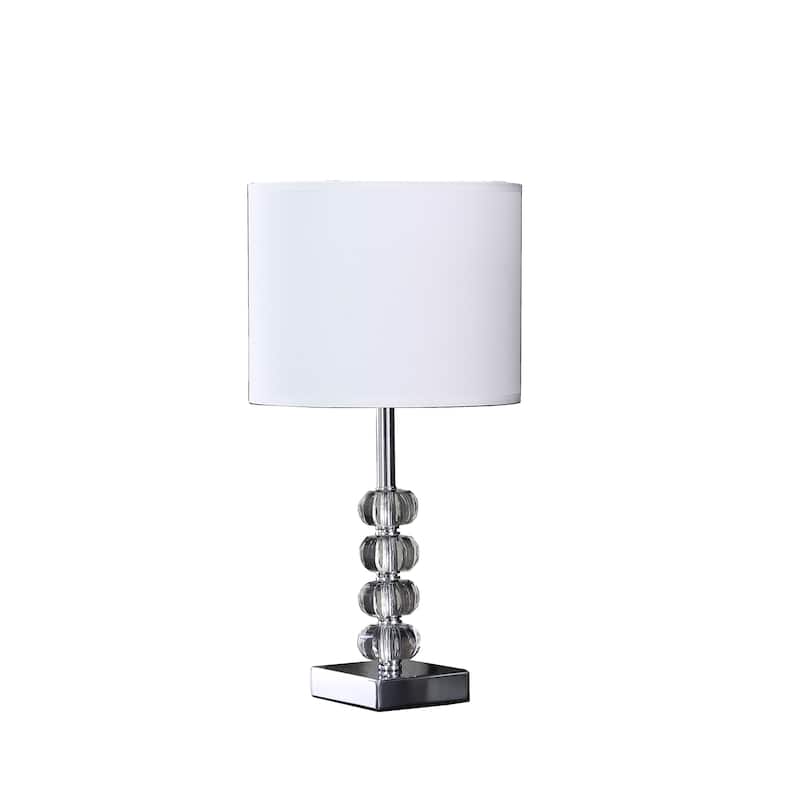 17.75 In. Olivia Prism Orb Crystal Modern Silver Table Lamp