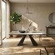 preview thumbnail 23 of 56, 110.24" Extendable Rectangular Sintered Stone Double Pedestal Dining Table Seat 8-12