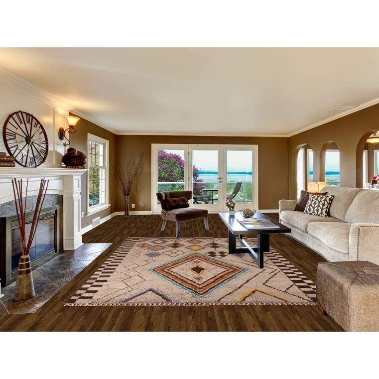 Hand Knotted Oriental 100% Wool Carpet Modern Tribal Beige & Ivories Moroccan Area Rug - 10' 3'' X 7' 6''