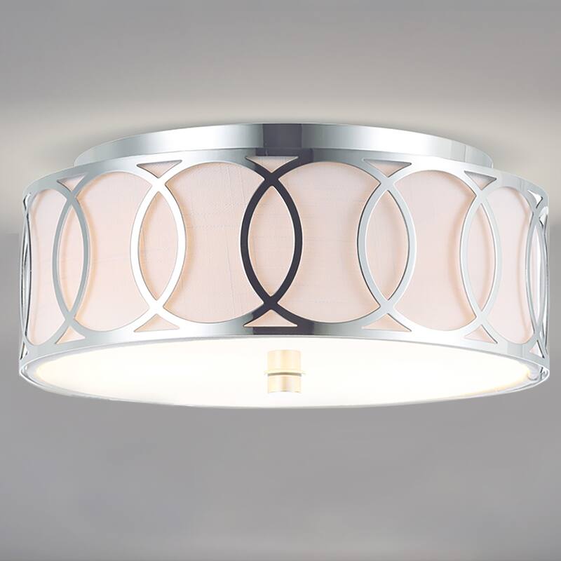 Elizabeth Metal LED Flush Mount, by JONATHAN Y - 2-Light - Chrome