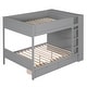 preview thumbnail 8 of 24, Full over Full Size Bunk Bed with Stairs and Guardrail, Storage Captains Bed with Pull-out Drawers and Bookcase Cabinet Frame