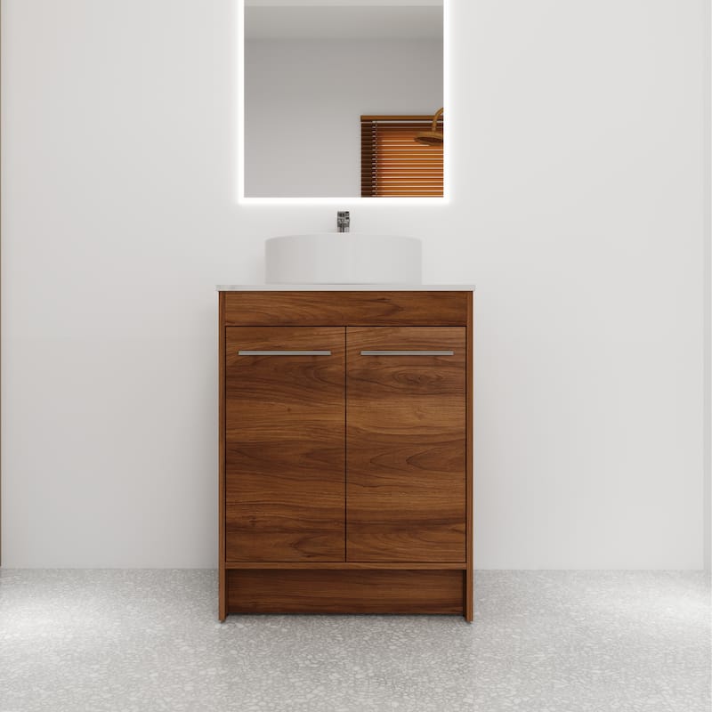 Bathroom Vanity With Sink In 24/36/48/60 Inch, Freestanding Bathroom Vanity With Soft Close Door - 23.6"W x 18.9"D - Brown Ebony -400