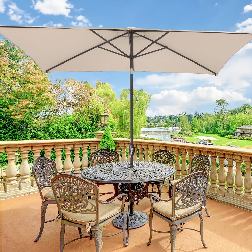 BONOSUKI Patio Rectangular Market Umbrella with Tilt and Crank