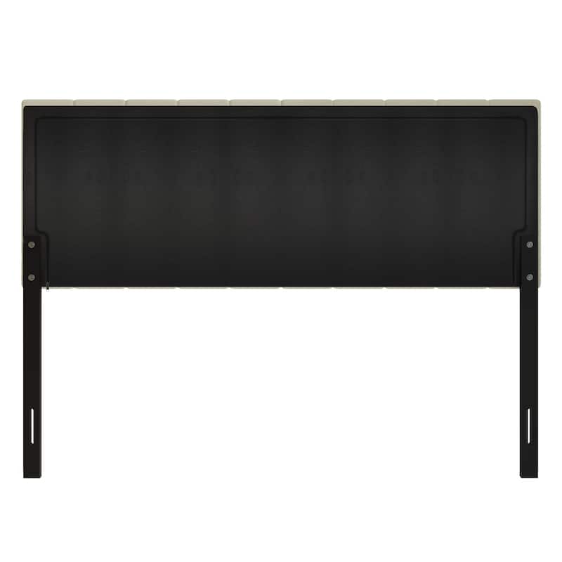 Clayfell Dennis Twin Upholstered Headboard with Vertical Channel Design, Adjustable Height, Gray