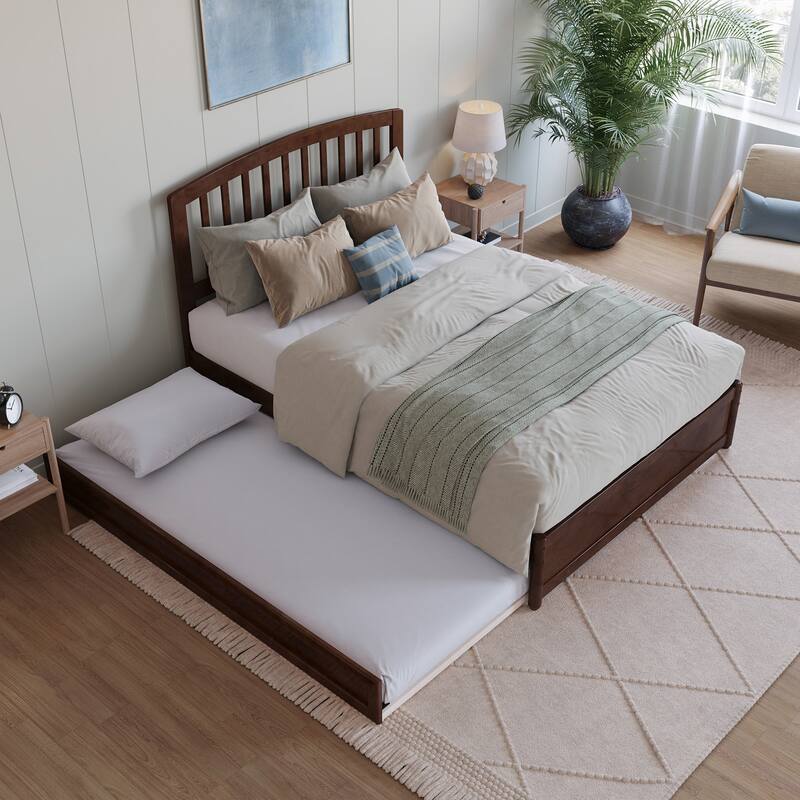 Lucia Platform Bed with Panel Footboard and Twin Trundle