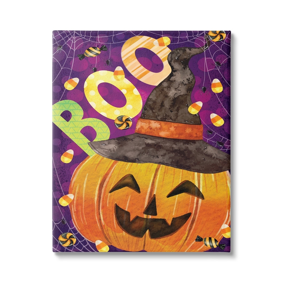 Stripes Happy Halloween Garden Flag Jack-O'-Lantern Black Cat Bat