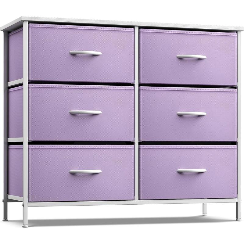 Sorbus Dresser Storage Chest Organizer Nightstand - 6 Drawers - Purple
