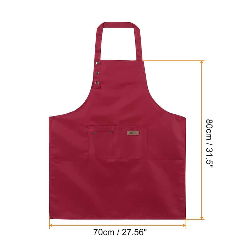 Adjustable Kitchen Cooking Aprons 80x70cm Cotton Art Apron - 80cmx70cm - Red