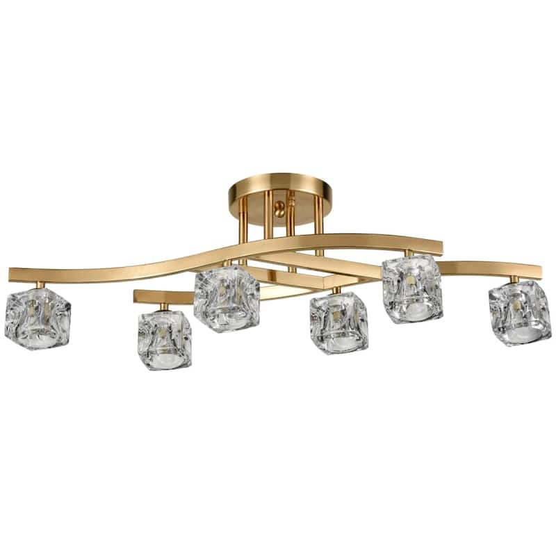 Frascati Modern Crystal Semi-Flush Ceiling Lights 6 Light