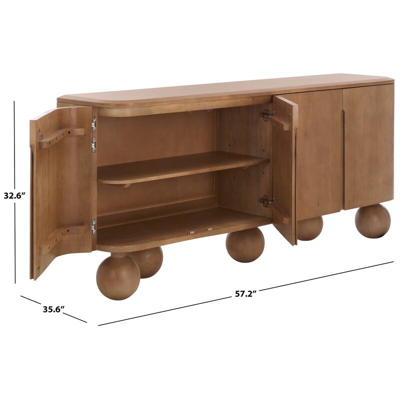 SAFAVIEH Couture Tuckerman 4-Door Wood Sideboard - 71"W x 16"D x 32"H