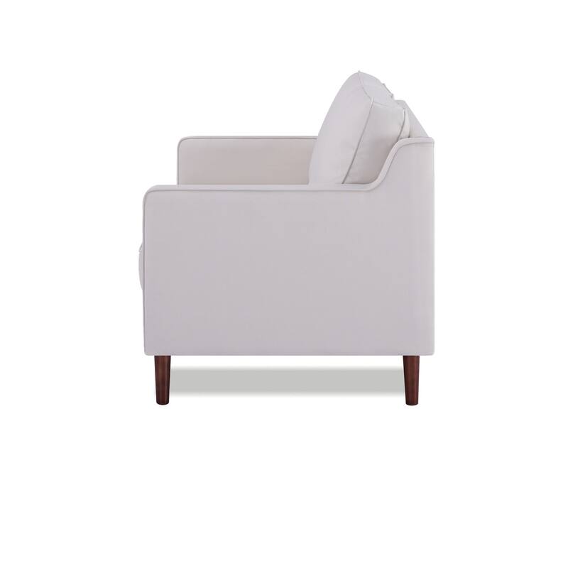 Artdeco Home - Sedona Modern Loveseat Sofa, Faux Linen / Vegan Leather Couch