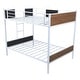 preview thumbnail 24 of 25, Full-over-Full Bunk Bed Modern Style Steel Frame Bunk Bed with Safety Rail, Built-in Ladder for Bedroom
