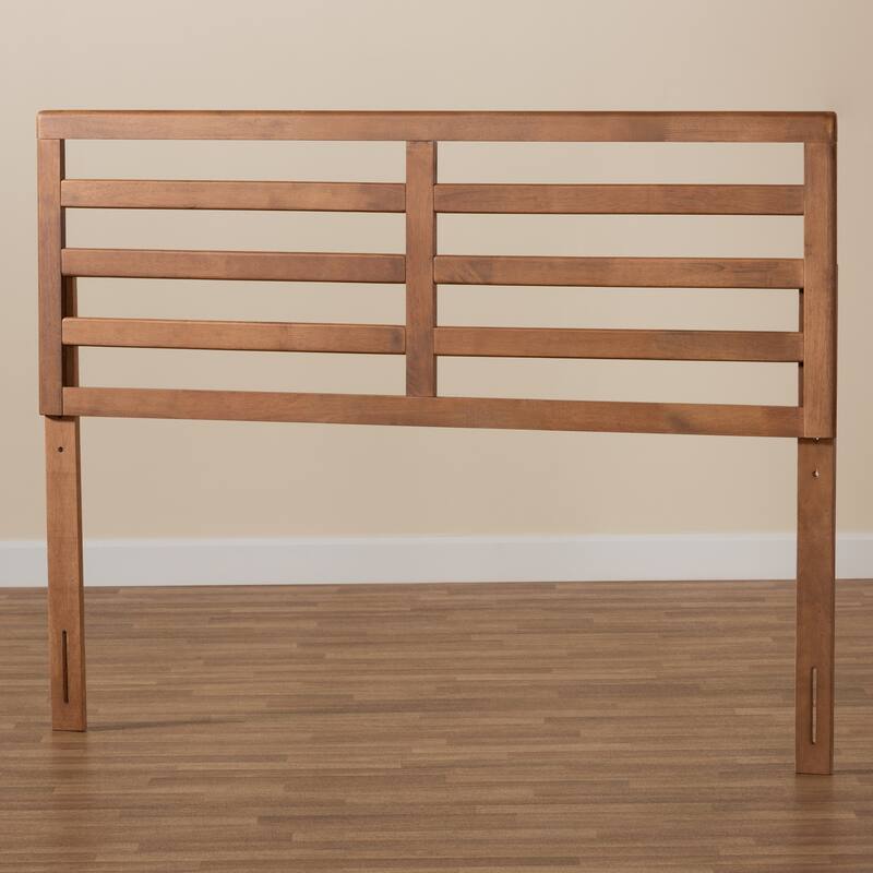 Full Size Headboard Ash Walnut Wood - Neo-Classical Design, 2.5" Height Adjustable, Bedroom Decor