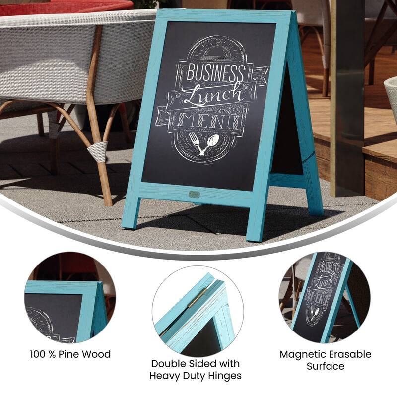 Wood A-Frame Magnetic Chalkboard Set-Markers, Stencils, and Magnets