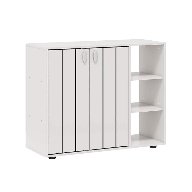 Costway 3-Tier Wooden Shoe Storage Organizer with Doors & 3-Level - See Details