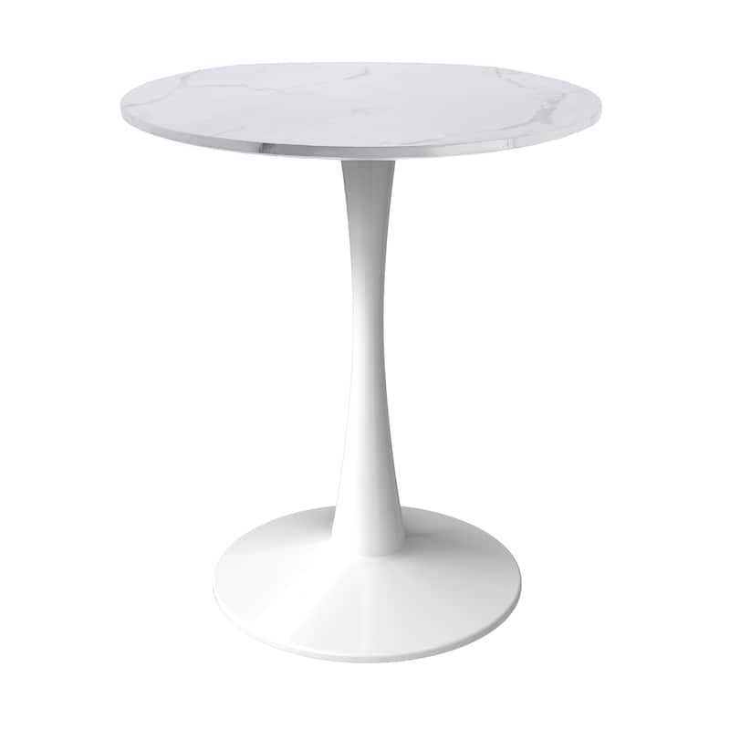 Bristol 24" Round Dining Table, Modern Pedestal Base Kitchen Table - Sintered Stone/MDF Top for Kitchen & Small Spaces
