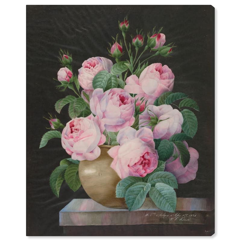 Pink Roses in a Vase Canvas by Art Remedy, Gallery Wrapped - 16" x 20"