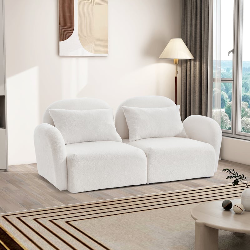 Teddy Upholstered Sofa Loveseat With Pillows
