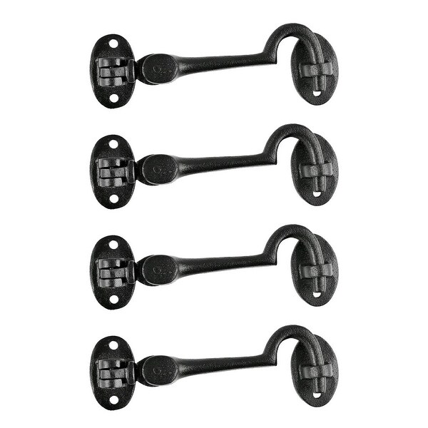 Cabin Hook Eye Bolt 4 Swivel Style Black Wrought Iron Reversible
