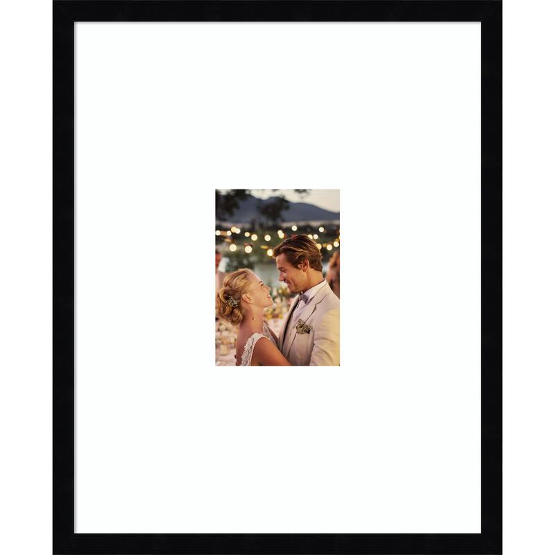 Svelte Clay Grey Framed Picture Frame, Photo Frame - 16x20 Matted White 5x7 - Svelte Noir Black