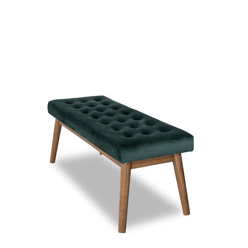 GDFStudio - Delilah Modern Upholstered Velvet Bench with Solid Wood Base - 43"W