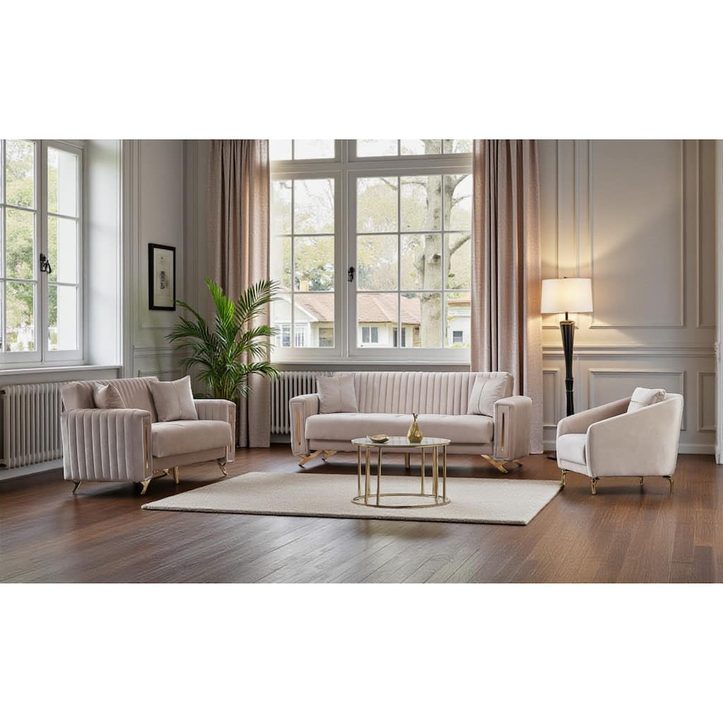 Evolaro 3 Pieces Living Room Sets 1 Sofa 1 Loveseat 1 Chair