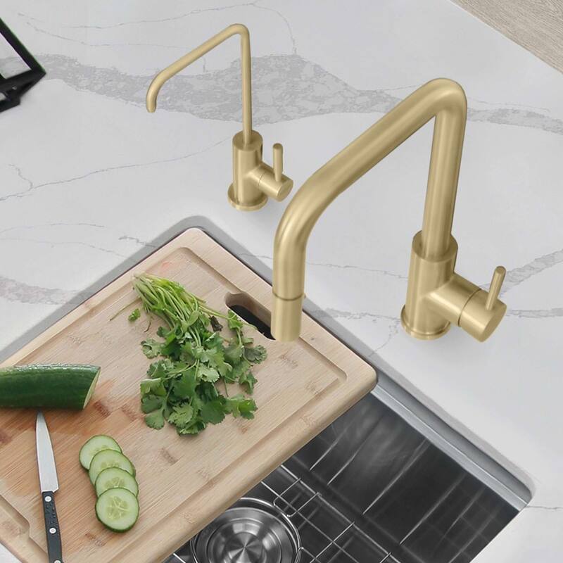 STYLISH Kitchen Sink Drinking Water Tap Faucet in Stainless Steel - Faucet Height: 10 1/2" | Spout Height: 9"