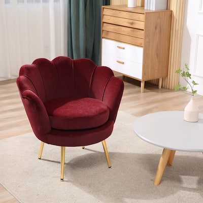 Velvet-touch Fabric Accent Chair