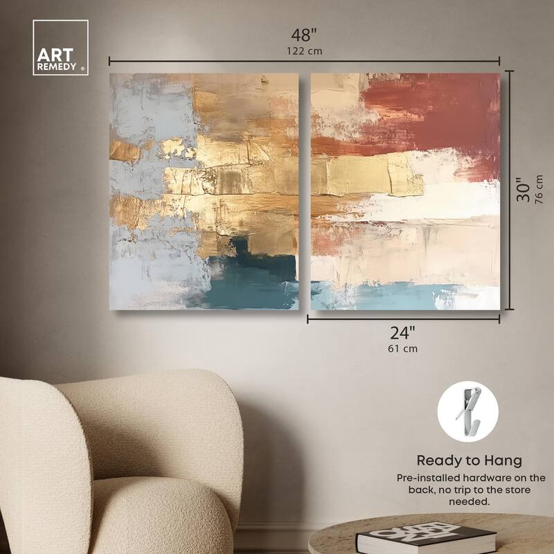 Earthy Glow II Canvas Set of 2 by Art Remedy, Gallery Wrapped