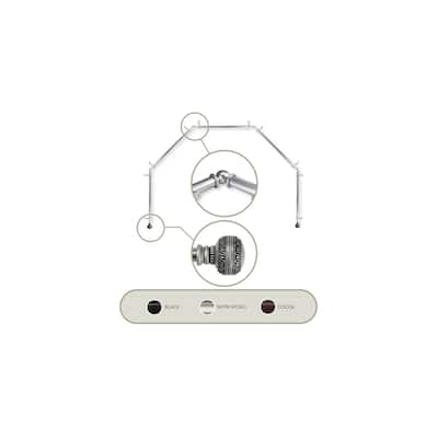 Satin Nickel Curtain Rod - Adjustable 28-48 Inch Metal Rod with Finials - Home Decor Hardware - M