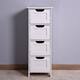 White Bathroom Storage Cabinet, Freestanding Office Cabinet with ...