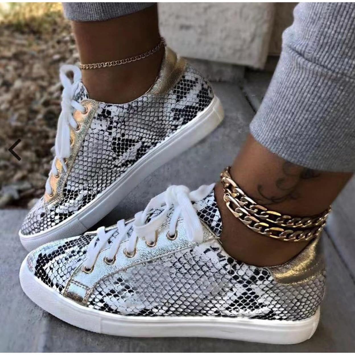 snakeskin tennis shoes