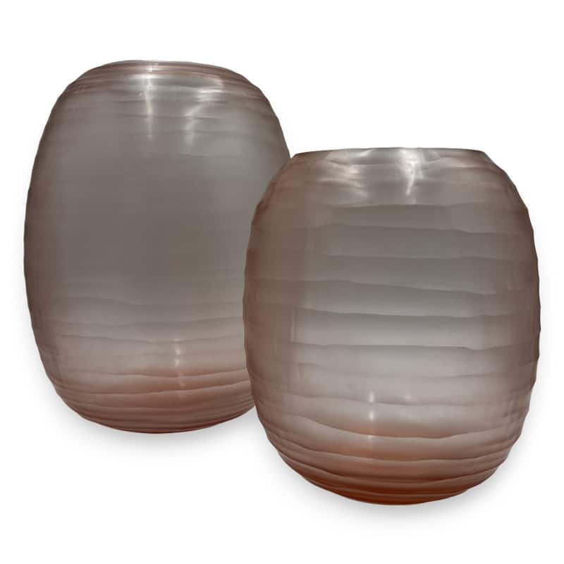 Set of 2 Decorative Handmade Glass Driftwood Dreams Vase in Grey