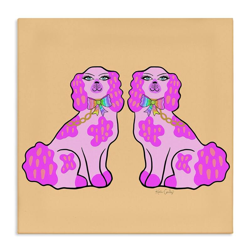 Stupell Funky Glam Pooches Canvas Wall Art Design By Katie Conley - 30 x 30
