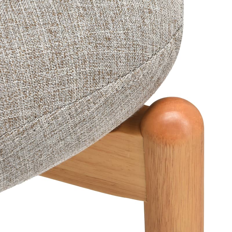 Modern Wooden Blended Linen Dining Chair (Set of 2)