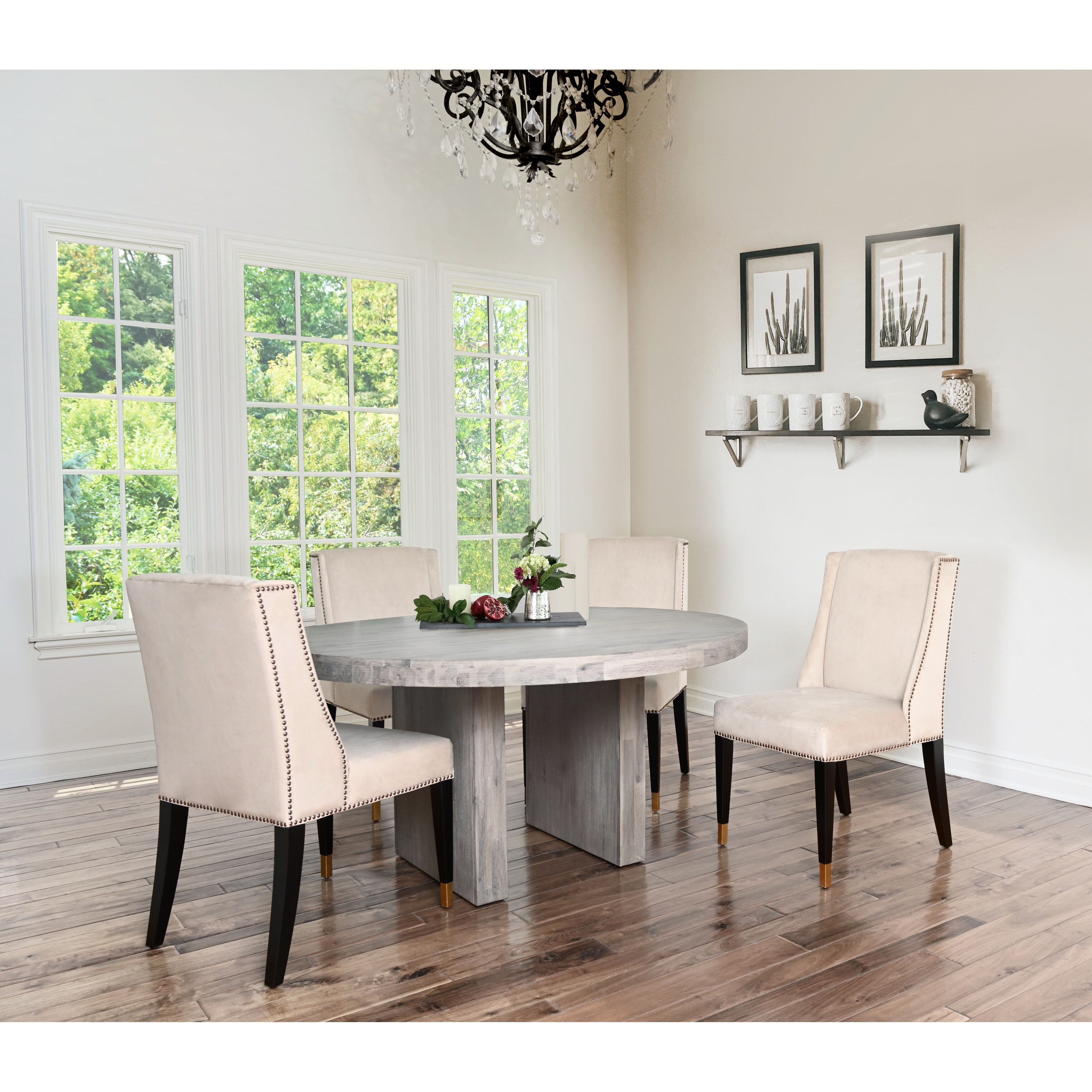 Shop Abbyson Felix 60 Round Wood Dining Table Overstock 31588763