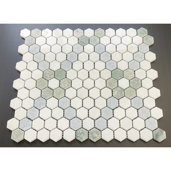 ES STONE - Marble Hexagon Flower Mosaic Tile - Case (10 Sheets