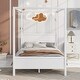 preview thumbnail 2 of 16, Queen Size Wooden Canopy Platform Bed with Headboard and Footboard Underbed Storage ,Slat Support Leg