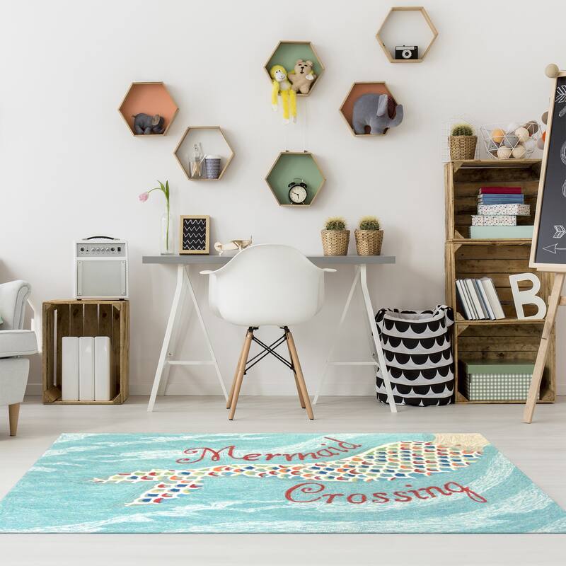 Liora Manne Frontporch Mermaid Crossing Indoor/Outdoor Rug