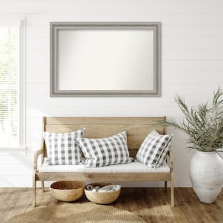 Parlor Silver Framed Non-Beveled Custom Wall Mirror, Bathroom Vanity Mirror