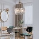 preview thumbnail 13 of 14, Alegate Modern Gold 4-Light Drum Glass Chandelier for Dining Living Room