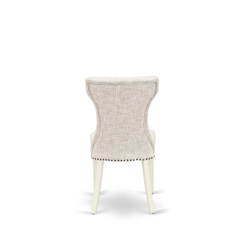 East West Furniture 5 Piece Kitchen Table Set- a Dining Table and 4 Linen Fabric Parsons Chairs(Finish Options)
