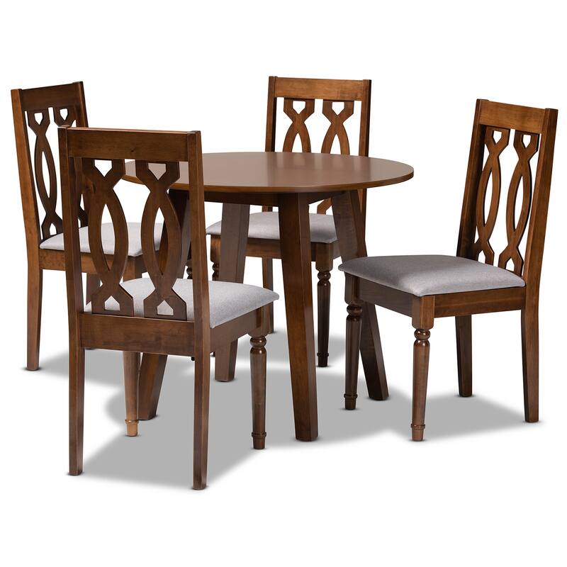Pia Modern and Contemporary 5-Piece Dining Set - Grey