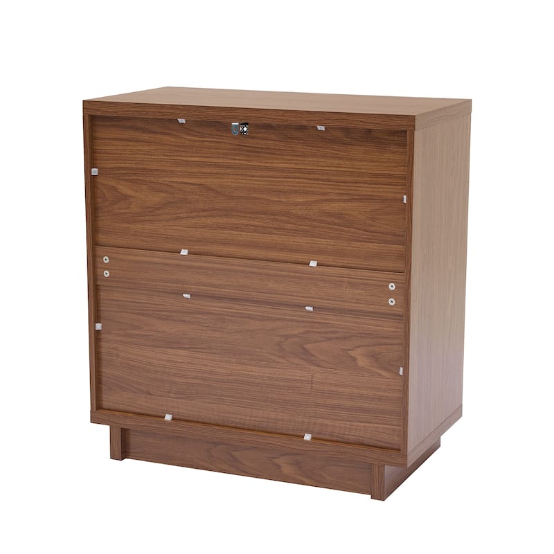 Mid-Century Modern Rattan Sideboard Storage Accent Cabinet with 2 Door