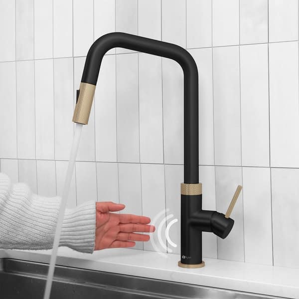 slide 2 of 13, STYLISH Single Handle Touchless Pull Down Kitchen Faucet Brown