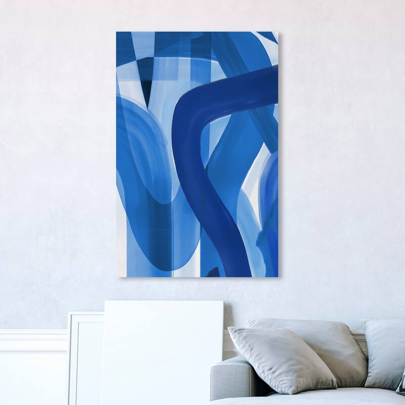 Wynwood Studio Canvas Abstract Greek Waves III Blue and Nautical & Coastal Wall Art Canvas Print - 45 x 30