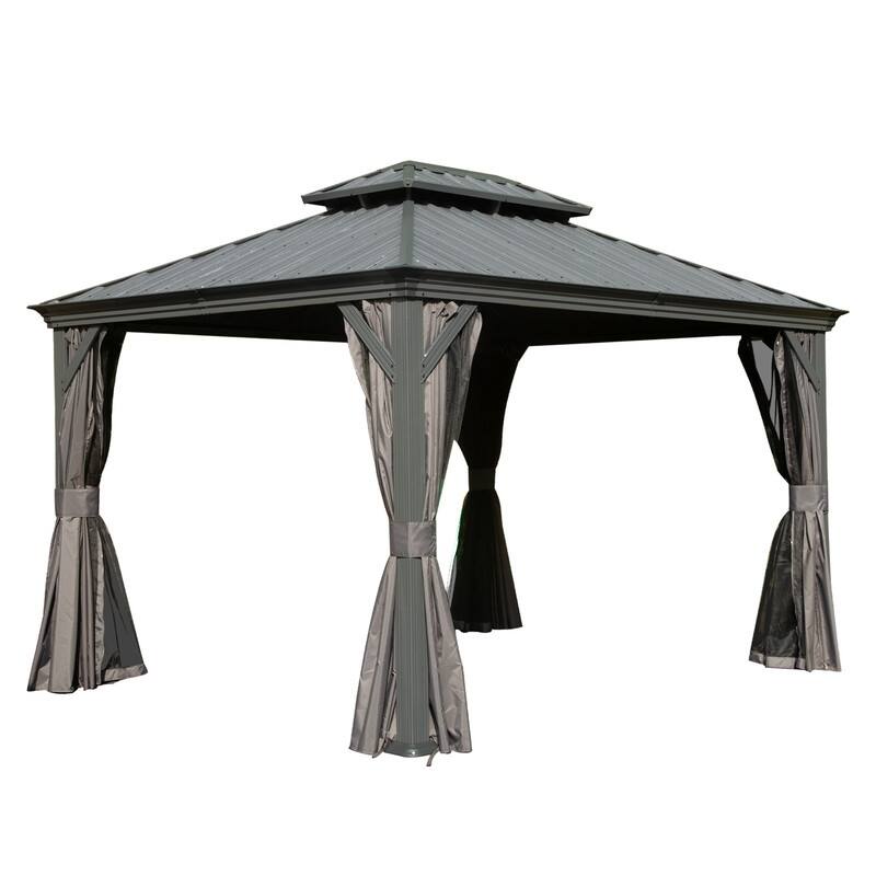 Domi Hardtop Gazebo with Galvanized Steel Double Roof and Aluminum Frame