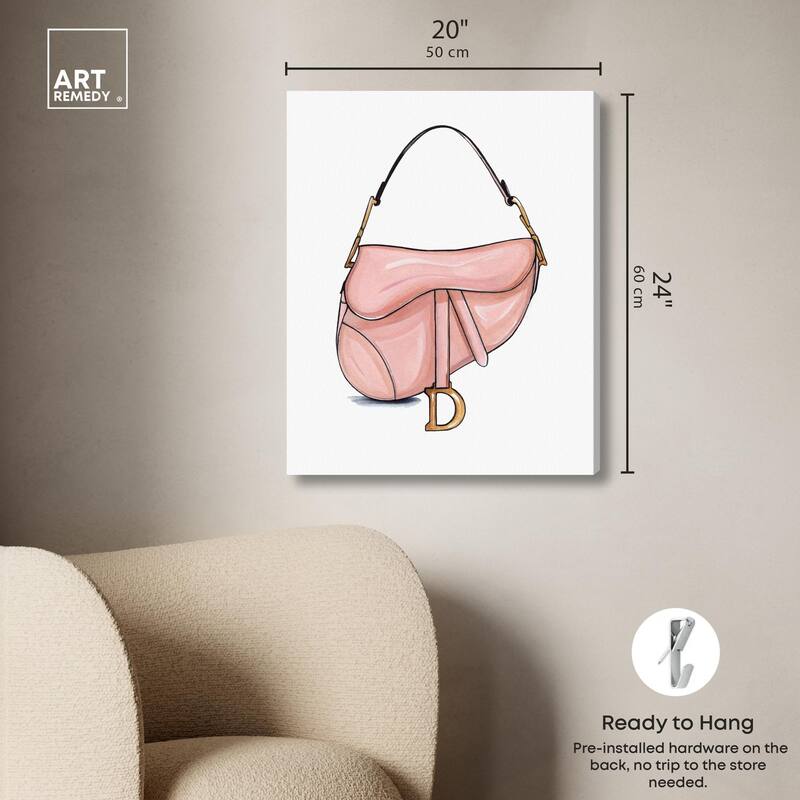 Doll Memories - Blush Pink Bag Canvas by Art Remedy, Gallery Wrapped