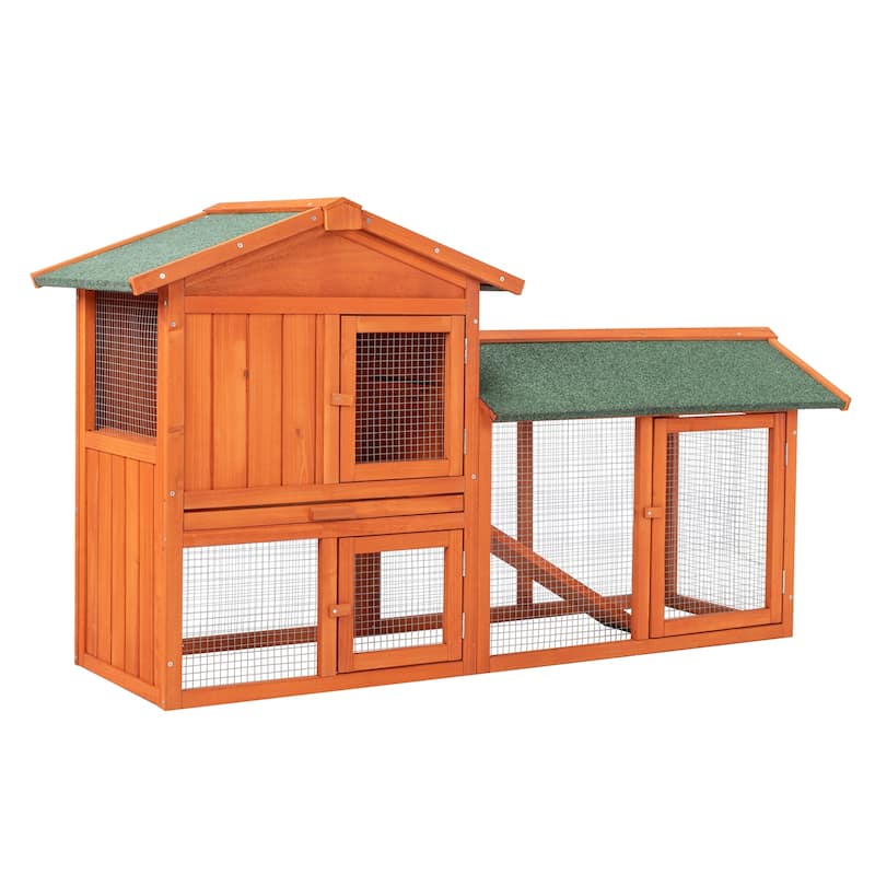 61" Fir Wood Outdoor Garden Cage with Lightweight Strong Wire Panels for Small Animal
