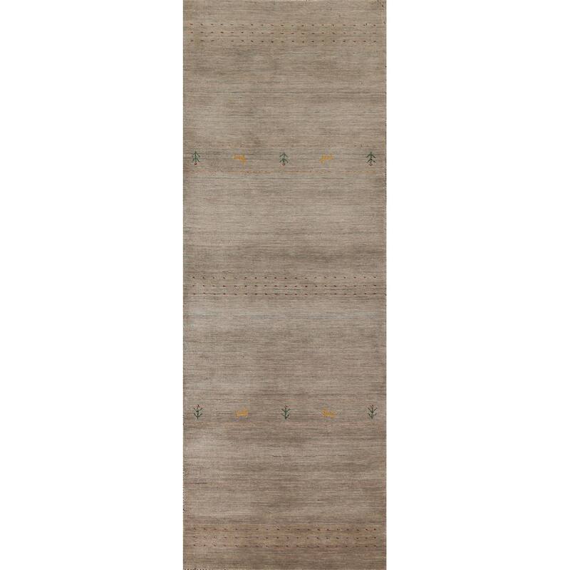 Tribal Gabbeh Indian Runner Rug Handmade Wool Carpet - 2'9"x 9'10"